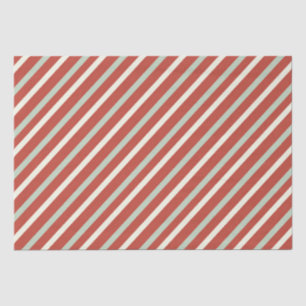 Niedlicher Rot, Grün und Weiß Candy Strip Weihnach Seidenpapier