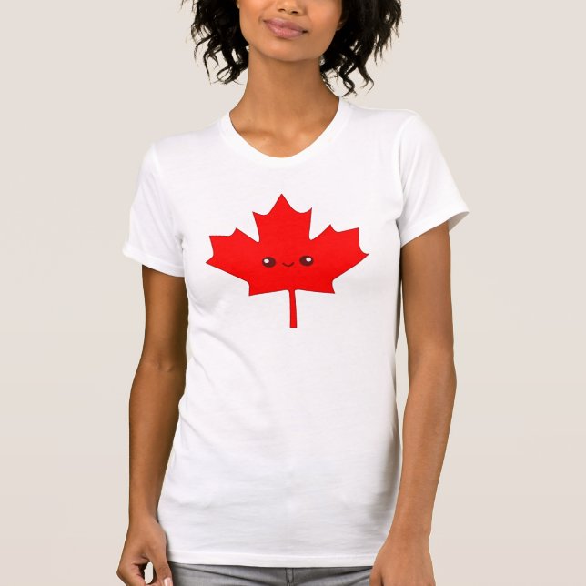 Niedlicher roter Ahorn-Blatt-T - Shirt (Vorderseite)