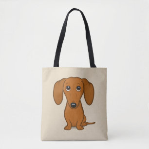 Niedlicher roter Cartoon-Dackel-Hund der Dackel-  Tasche