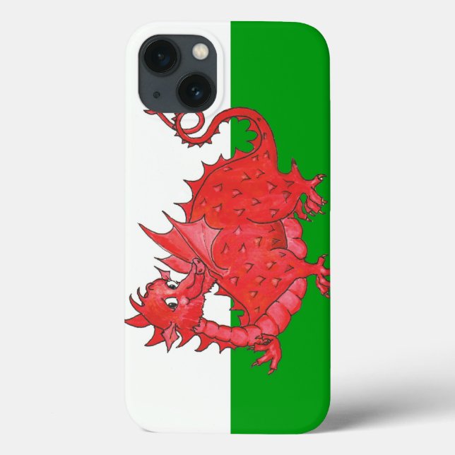 Niedlicher Roter Drache auf dem Fall Green und Whi Case-Mate iPhone Hülle (Rückseite)