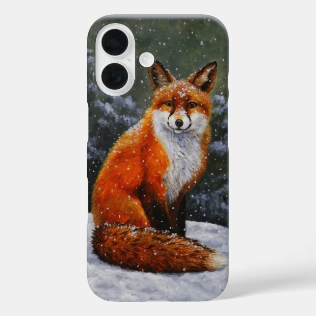 Niedlicher roter Fox in fallendem Schnee title_seo2 (Rückseite)