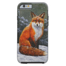 Niedlicher roter Fox in fallendem Schnee title_seo2