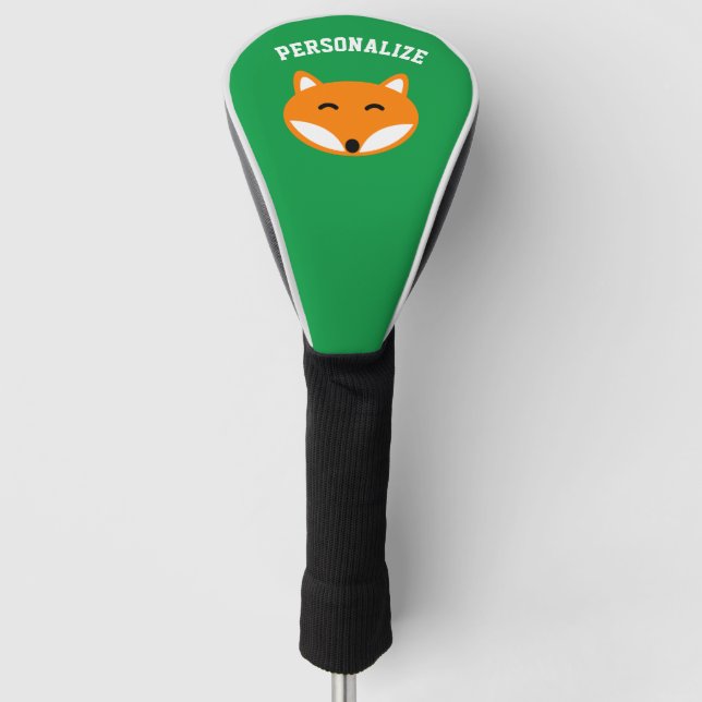 Niedlicher Roter Fuchs Cartoon individuelle Name Golf Headcover (Vorderseite)
