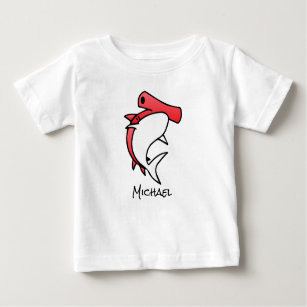 Niedlicher Roter Hai Mit Monogramm Baby T-shirt
