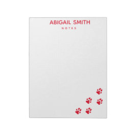 Niedlicher Roter Hund-Paw-Ausdruck - Personalisier Notizblock