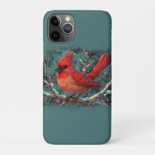 Niedlicher Roter Kardinal mit Winterroten Berries Case-Mate iPhone Hülle