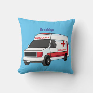 Niedlicher roter Krankenwagen Cartoon Kissen