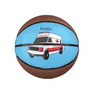 Niedlicher roter Krankenwagen Cartoon Mini Basketball