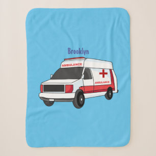 Niedlicher roter Krankenwagen Cartoon Sherpadecke