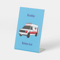 Niedlicher roter Krankenwagen Cartoon