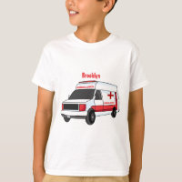Niedlicher roter Krankenwagen Cartoon