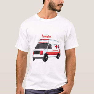 Niedlicher roter Krankenwagen Cartoon T-Shirt