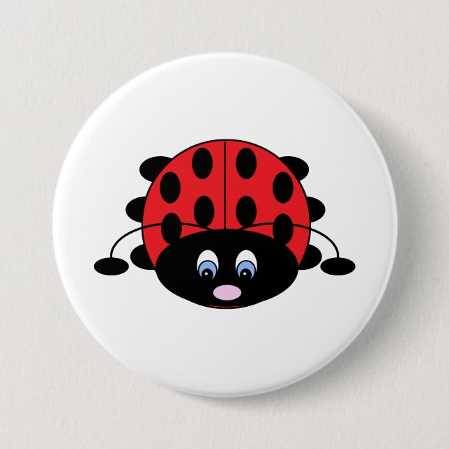 Niedlicher roter Marienkäfer-Knopf Button (Vorderseite)