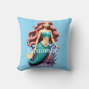 Niedlicher roter Meerjungfrau Thunder_Cove Kissen