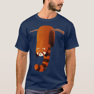 Niedlicher roter Panda an der roten Pfanne der Wäs T-Shirt