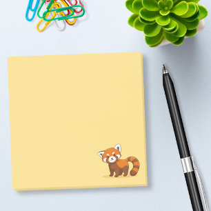 Niedlicher Roter Panda auf Gelb Post-it Klebezettel