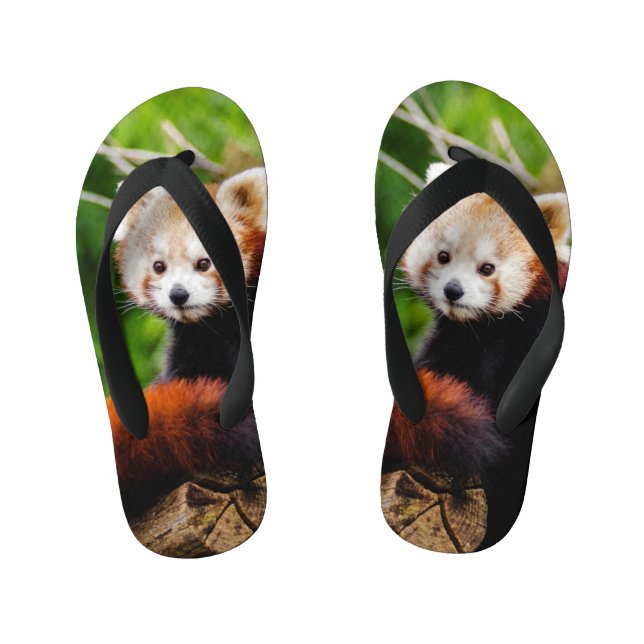 Niedlicher roter Panda-Bär Kinderbadesandalen (Fußbett)