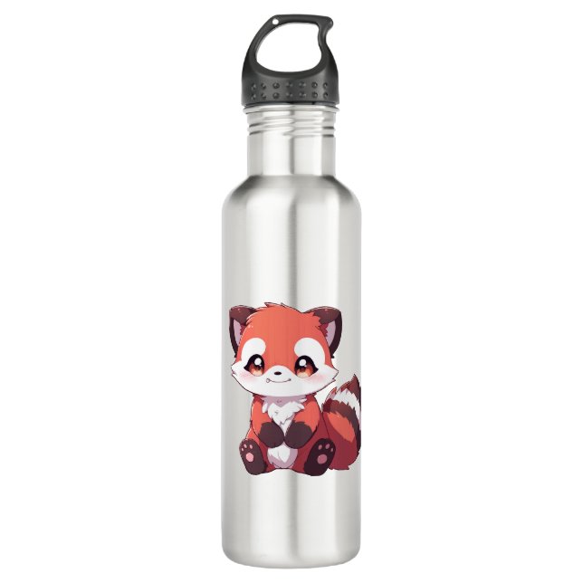 niedlicher roter Panda Edelstahlflasche (Vorderseite)