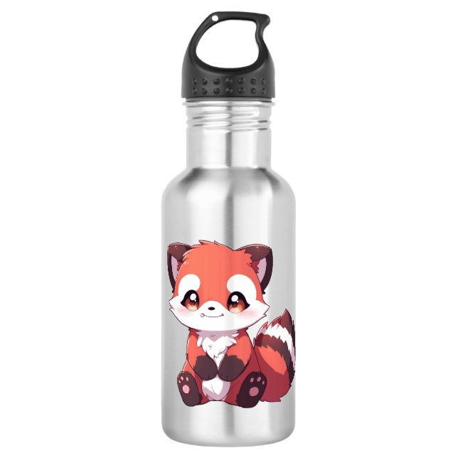 niedlicher roter Panda Edelstahlflasche (Vorderseite)