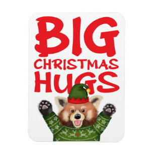 Niedlicher roter Panda großer Weihnachtsmagnet Magnet