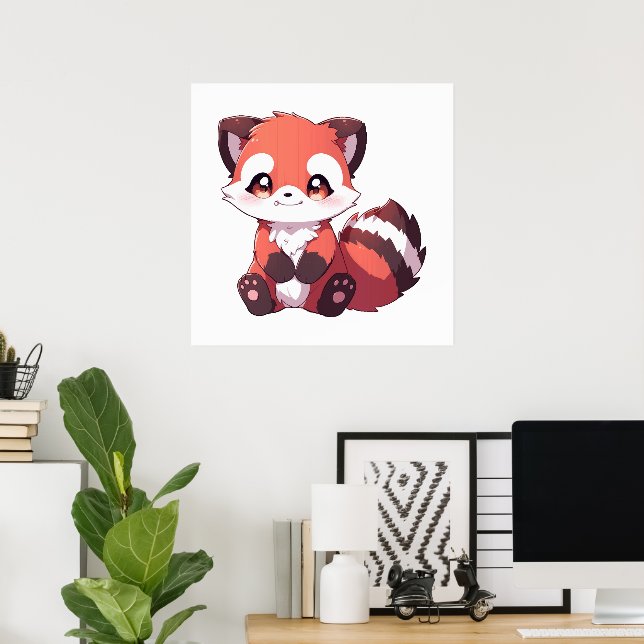 niedlicher roter Panda Poster (Heimbüro)