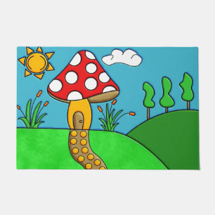 niedlicher roter Pilz Fußmatte