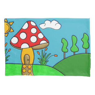niedlicher roter Pilz Kissenbezug