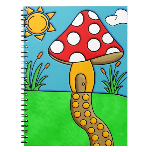 niedlicher roter Pilz Notizblock (Vorderseite)
