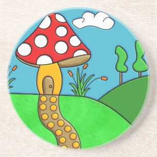 niedlicher roter Pilz Untersetzer