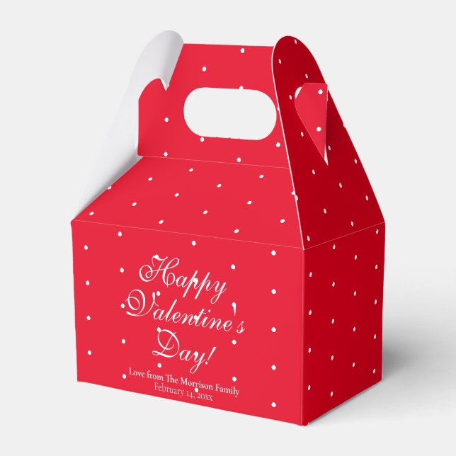 Niedlicher roter Polka dots benutzerdefinierter Te Geschenkschachtel (Vorderseite)