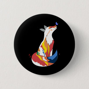 Niedlicher Roter und Gelber Fuchs und Niedlicher S Button