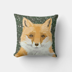 Niedlicher Rotfuchs - im Schnee. Kissen