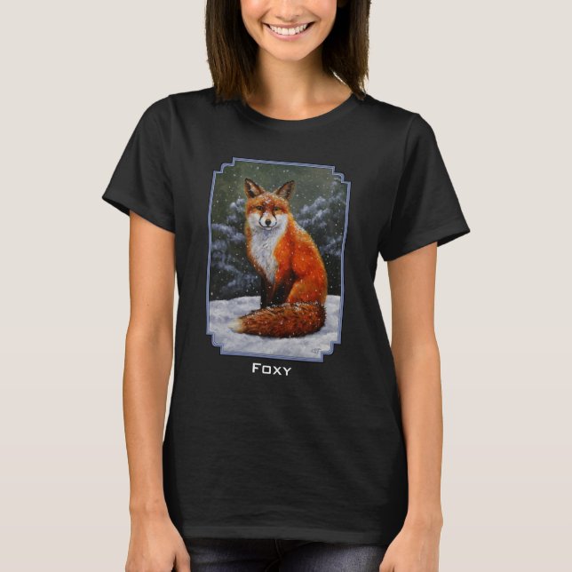 Niedlicher Rotfuchs im Winterschnee T-Shirt (Vorderseite)
