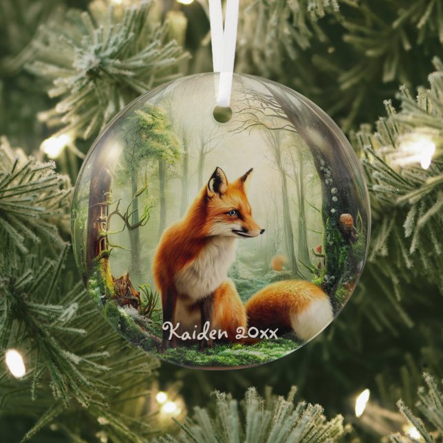 Niedlicher Rotfuchs in Snowglobe Ornament Aus Glas (InSitu)