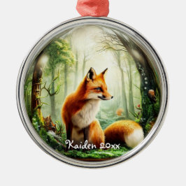 Niedlicher Rotfuchs in Snowglobe Ornament Aus Metall