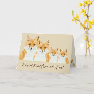 Niedlicher Rotfuchs - transparent auf Beige. Karte