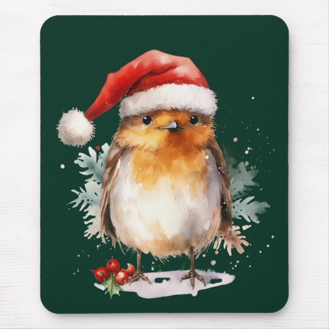 Niedlicher Rotkehlchen Mousepad (Vorne)