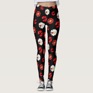 Niedlicher Rotpolka Punkt Ladybug Blume Girl Leggings
