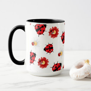 Niedlicher Rotpolka Punkt Ladybug Blume Girl Tasse