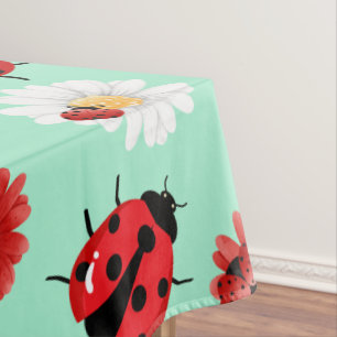 Niedlicher Rotpolka Punkt Ladybug Blume Girl Tischdecke