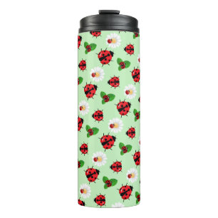 Niedlicher Rotpolka Punkt Ladybug Daisy Blume Somm Thermosbecher