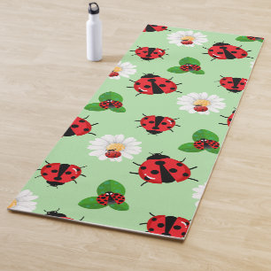 Niedlicher Rotpolka Punkt Ladybug Daisy Blume Somm Yogamatte