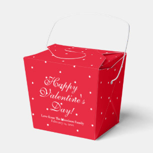 Niedlicher Rotpolka-Punkte individuelle Name Valen Geschenkschachtel