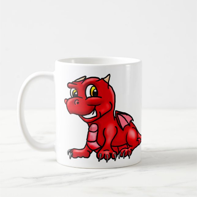 Niedlicher Rotschwanz-Drache Kaffeetasse (Links)