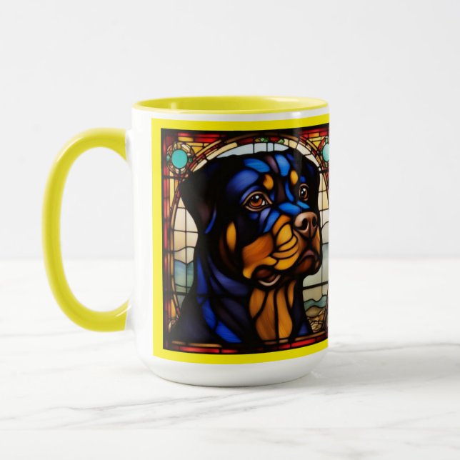 Niedlicher Rottweiler Trinkbecher Tasse (Links)