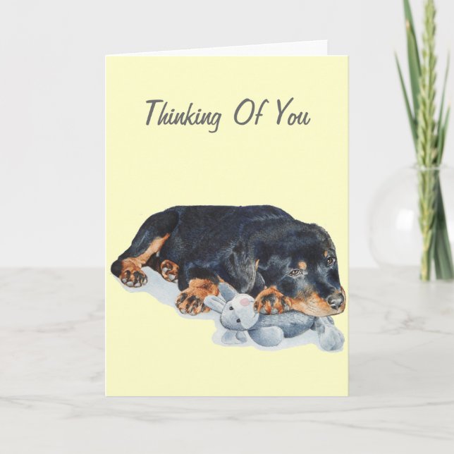 niedlicher Rottweiler-Welpenhund, der Teddy-Bärenk Karte (Vorderseite)