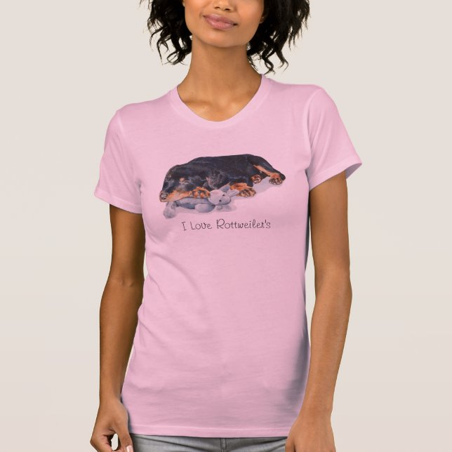 niedlicher Rottweiler-Welpenhund kuschelig-Teddybä T-Shirt (Vorderseite)