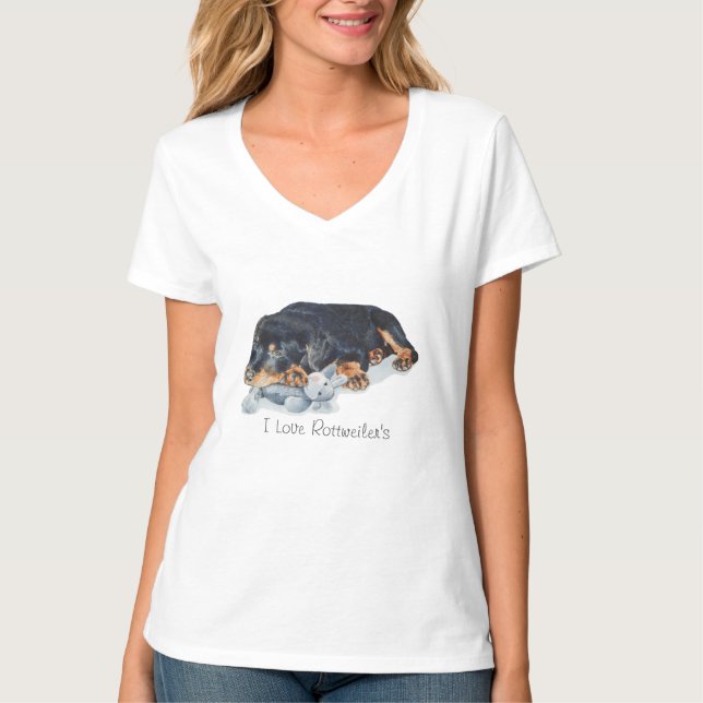 niedlicher Rottweiler-Welpenhund kuschelig-Teddybä T-Shirt (Vorderseite)
