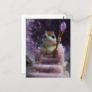 Niedlicher Royal Frog in einem Kristallpalast Postkarte