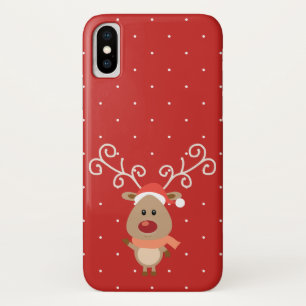 Niedlicher Rudolph der Rotnasen-Rentier-Cartoon Case-Mate iPhone Hülle
